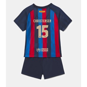 Barcelona Andreas Christensen #15 babykläder Hemmatröja barn 2022-23 Korta ärmar (+ Korta byxor)